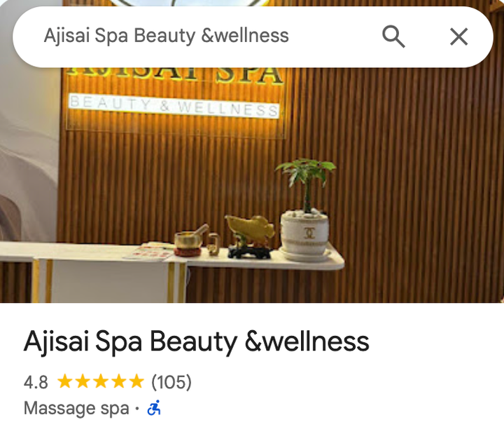 Ajisai Spa Google profile at 105 reviews