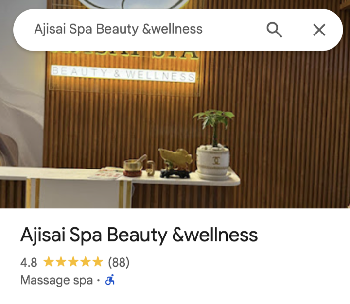 Ajisai Spa Google profile at 88 reviews