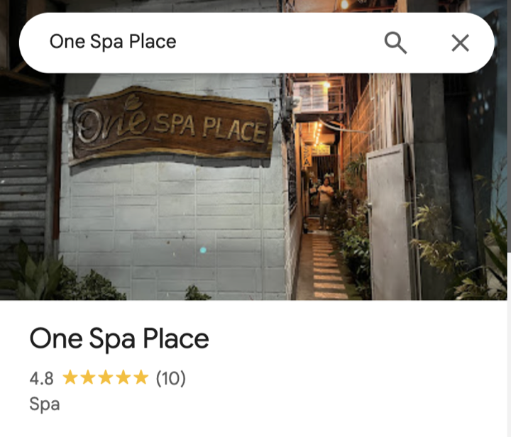 One Spa Place Google profile at 10 reviews